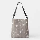 Sac Ajustable Étoiles blanches en beige, points et rayures (Dos)