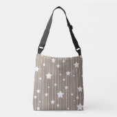 Sac Ajustable Étoiles blanches en beige, points et rayures (Devant)