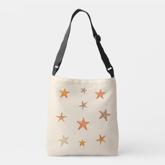 Sac Ajustable Etoiles de mer orange et beige sur ivoire (Dos)