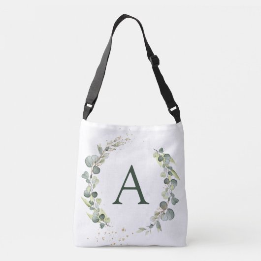 Sac Ajustable Eucalyptus Botanique Monogramme Mariage de verdure (Dos)