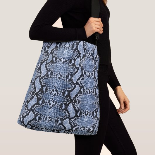 Sac Ajustable Exotic Blue Denim Python Snakeskin (De près)