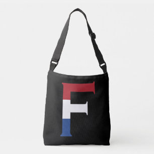 Sac Ajustable F Monogramme superposé sur le drapeau NLD sur bk c