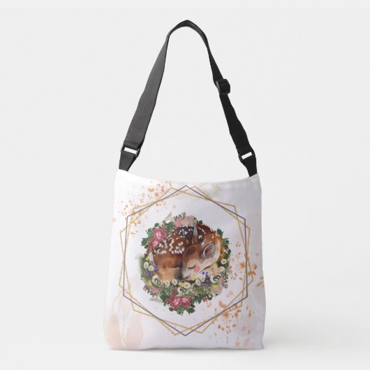 Sac Ajustable Faon mignon dans une couronne florale (Devant)