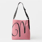 Sac Ajustable femme rose initiale & nom élégant (Dos)