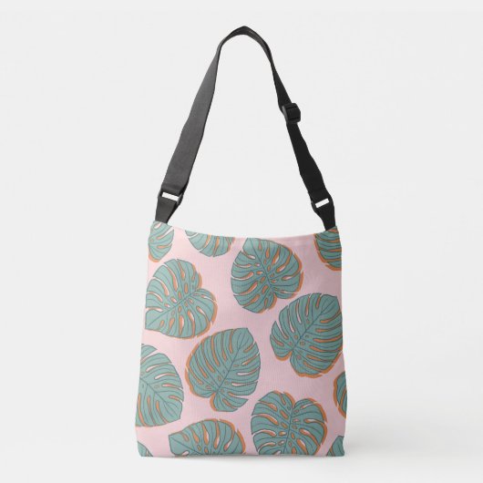 Sac Ajustable Feuille de Monstera : Motif Vintage tropical (Devant)