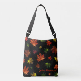 Sac Ajustable Feuille d'érable canadienne rustique en noir