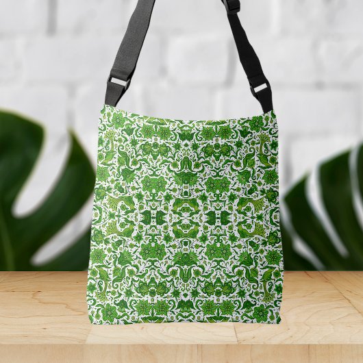 SAC AJUSTABLE FEUILLE VERT VINTAGE TROPICAL ART IMPRIMER