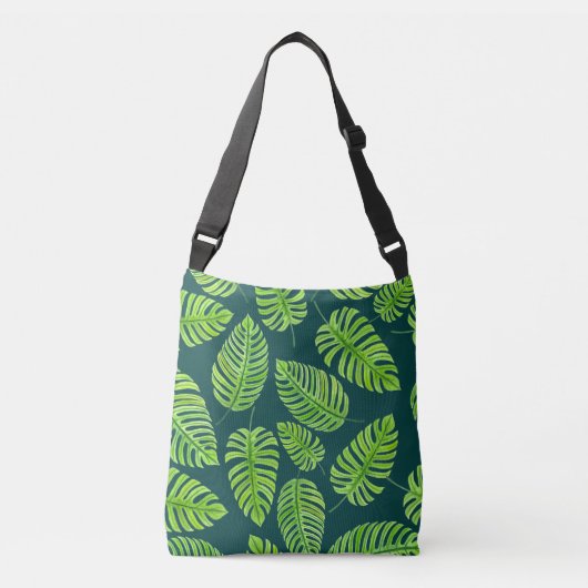 Sac Ajustable Feuilles de Monstera, motif d'aquarelle tropicale (Devant)