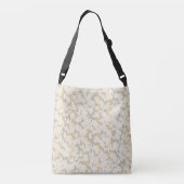 Sac Ajustable Feuilles d'or gris crème monogramme Design abstrai (Dos)