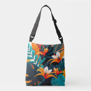 Sac Ajustable Feuilles et fleurs tropicaux colorés et élégants  