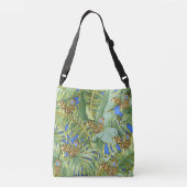 Sac Ajustable Feuilles Golden Peacock sur Cerulean Blue (Dos)