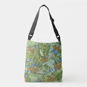 Sac Ajustable Feuilles Golden Peacock sur Cerulean Blue