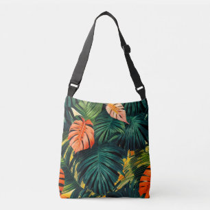 Sac Ajustable Feuilles tropicales colorées et fleurs d'Hibiscus