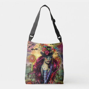 Sac Ajustable Fille Crâne de Sucre Fantaisie Art Halloween