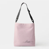 Sac Ajustable Fille rose rousse Vierge Script Monogramme Nom Mod (Dos)