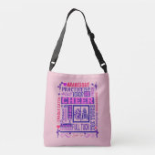 Sac Ajustable Filles Cheerleader rose et violet Word Art (Dos)