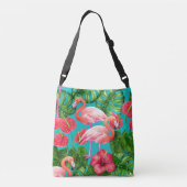 Sac Ajustable Flamant rose et aquarelle du jardin tropical (Dos)
