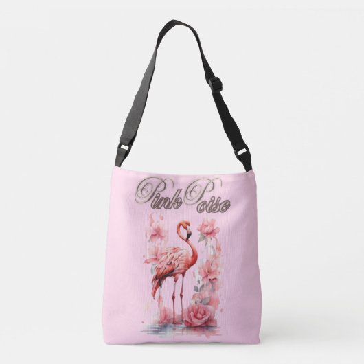 Sac Ajustable Flamant rose expressif | Élégance aquarelle (Dos)
