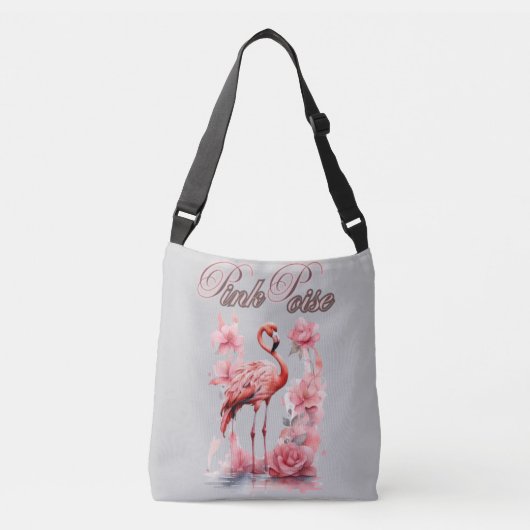 Sac Ajustable Flamant rose expressif | Élégance aquarelle (Devant)