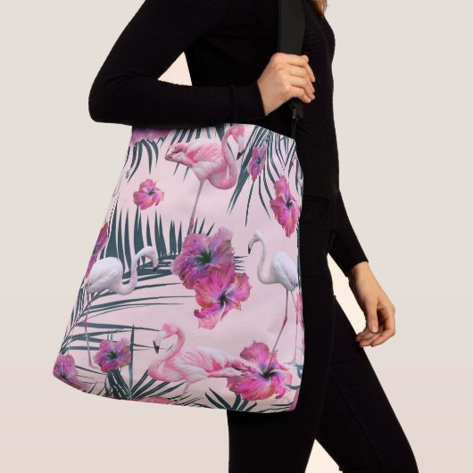 Sac Ajustable Flamant rose Hibiscus Jungle Siesta #2 #tropical (De près)