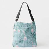 Sac Ajustable Flamant rose Orchidée Tropical Motif Turquoise ID8 (Devant)