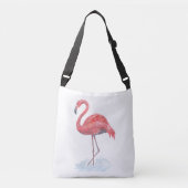Sac Ajustable Flamant rose rose, aquarelle. (Devant)