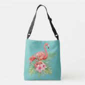 Sac Ajustable Flamant Tropical Floral Bleu Aqua (Dos)