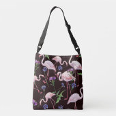 Sac Ajustable Flamants d'aquarelle et fleurs sauvages motif. (Dos)