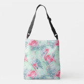 Sac Ajustable Flamants roses et Feuilles de palme rose tropicale (Dos)