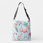 Sac Ajustable Flamants roses Fleurs tropicales Motif aquarelle (Dos)