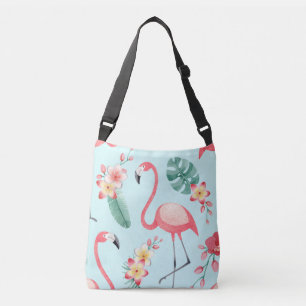 Sac Ajustable Flamants roses Fleurs tropicales Motif aquarelle