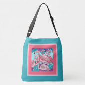 Sac Ajustable Flamants roses mignons sur rose & menthe (Dos)