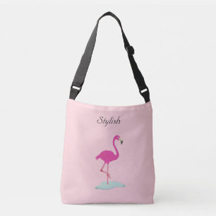 Sac Ajustable Flamingo élégant sur rose millénaire