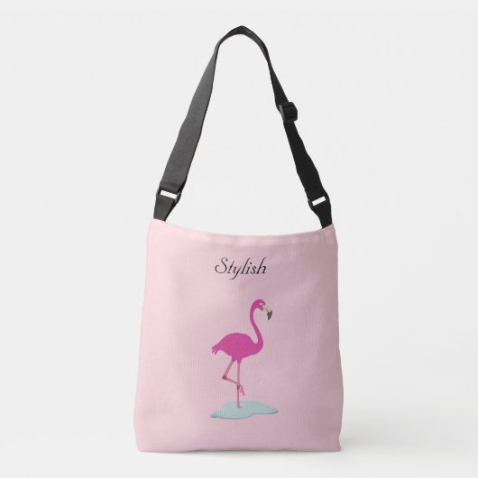 Sac Ajustable Flamingo élégant sur rose millénaire (Devant)