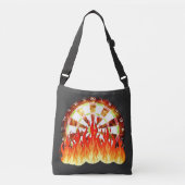 Sac Ajustable Flammes de tableau noir flamme Art Design (Devant)