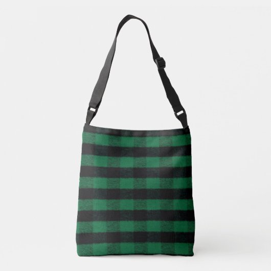 Sac Ajustable Flannel Buffalo Plaid Texture de bûcheron vert (Dos)