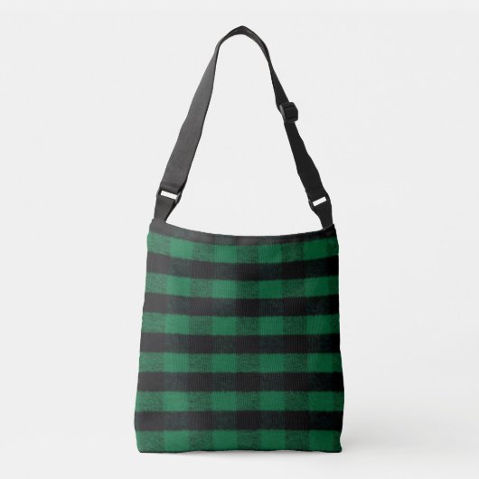 Sac Ajustable Flannel Buffalo Plaid Texture de bûcheron vert (Devant)