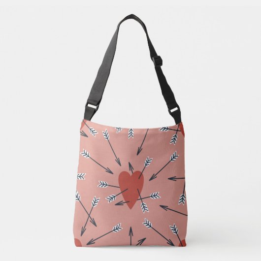 Sac Ajustable Flèches de coeur faites main. (Devant)