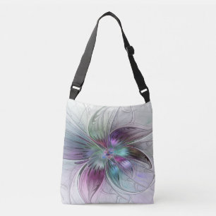 Sac Ajustable Fleur Abstraite colorée Art moderne floral fractal