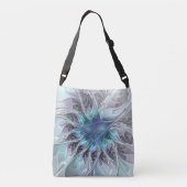 Sac Ajustable Fleur Abstraite Fractale Moderne Avec Bleu (Dos)