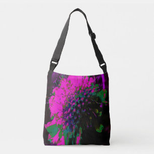 Sac Ajustable Fleur Abstraite Rétro Rose Chaud et Noir
