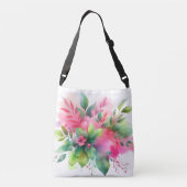 Sac Ajustable Fleur botanique à l'aquarelle rose vert (Dos)