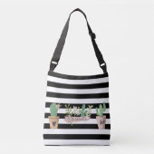 Sac Ajustable Fleur de cactus Blancs noirs (Devant)