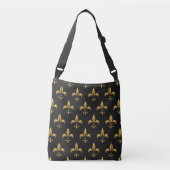 Sac Ajustable Fleur de lis dorée sur noir (Devant)
