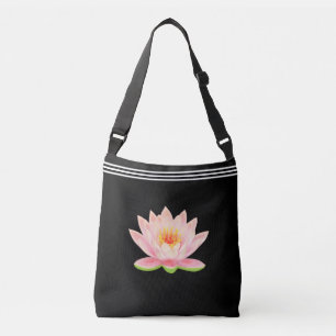 Sac Ajustable Fleur de lotus personnalisée sur fond noir
