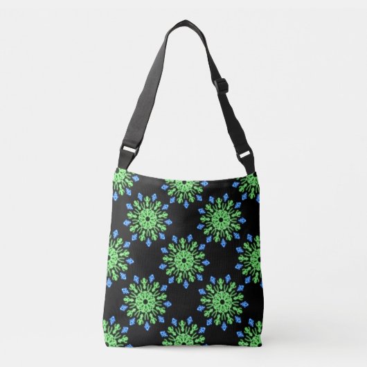 Sac Ajustable Fleur de néon vert et bleu (Devant)