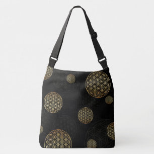 Sac Ajustable Fleur de vie or & noir