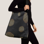 Sac Ajustable Fleur de vie or & noir (De près)