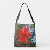 Sac Ajustable Fleur D'Hibiscus Rouge Sur Un Arbre, (Dos)