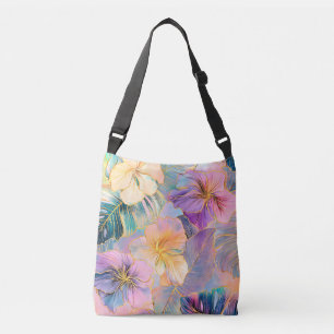 Sac Ajustable Fleur Exotique Feuille en fleurs bleues